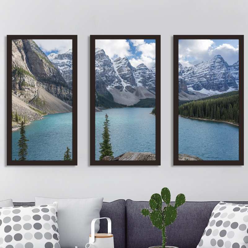 Banff, ensemble de 3 reproductions de photos sur acrylique, H 25,5 po x l 40,5 po x P 1 po