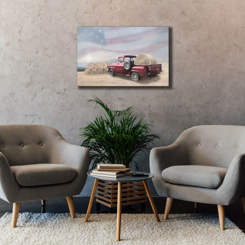  «Patriotic Pastime» par Lori Deiter, art mural sur toile, 40 po x 26 po