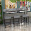 Table de salle à manger de cuisine moderne, table de pub, ensemble de table de salle à manger longue avec 3 tabourets, assemblage facile, gris-903646987