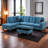 3-piece Flannel Sectional Sofa-1175946150-1175946148