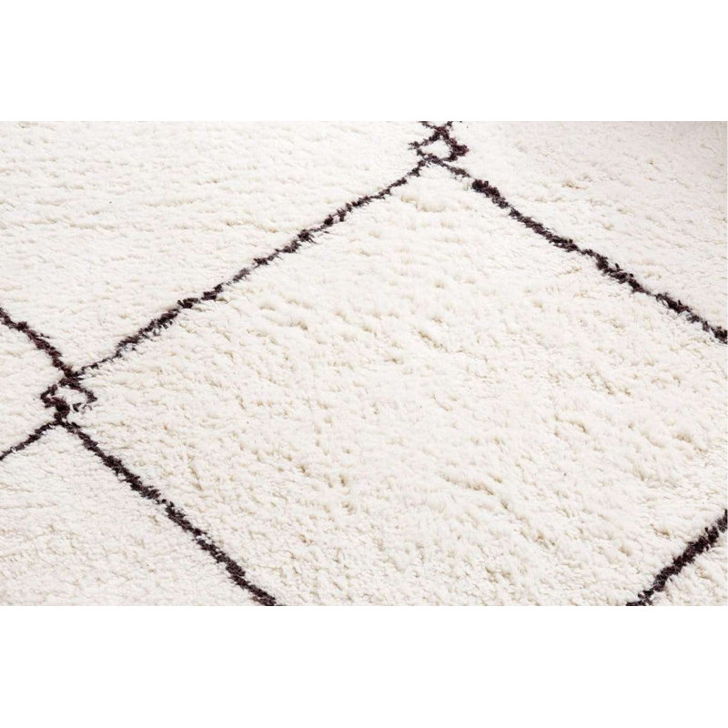 Tapis géométrique en laine touffeté à la main Allefra, Rectangle 5 pi 3 po x 7 pi 7 po