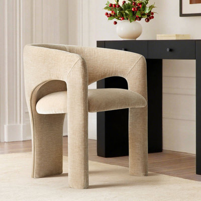 Modern Upholstered Vanity Stool with Arm
