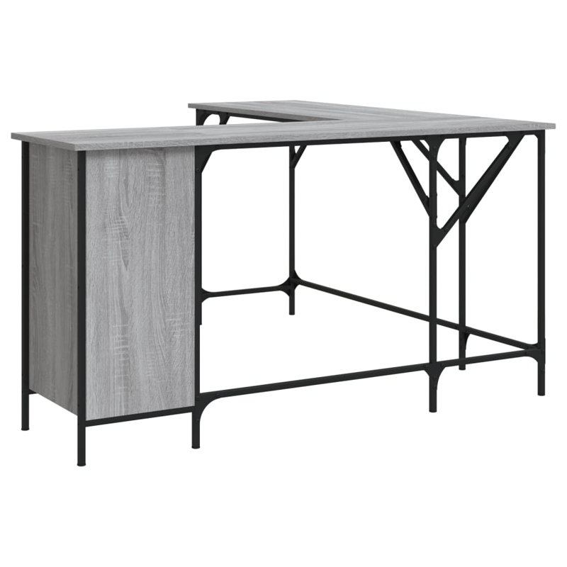 Desk 141x141x75 cm Engineered Wood, Grey Sonoma