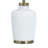 Transitional Table Lamp - Satin Halifax White & Gold Finish - White Shade