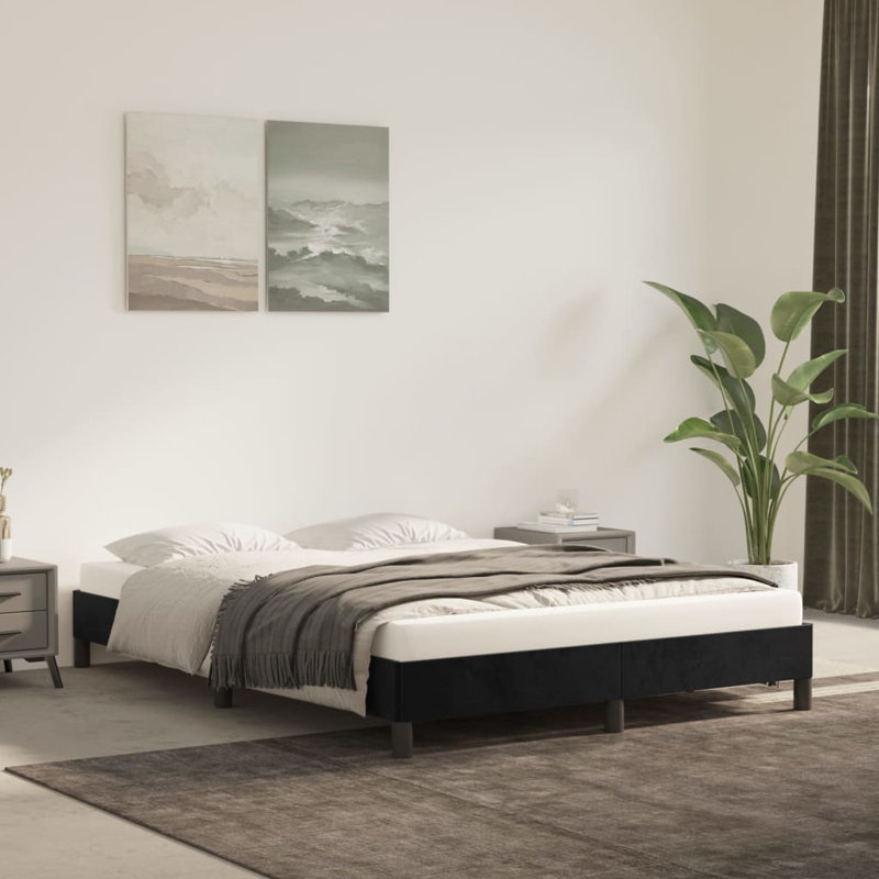 Hinal Bed, Black, UK Double - DE 135 x 190 cm