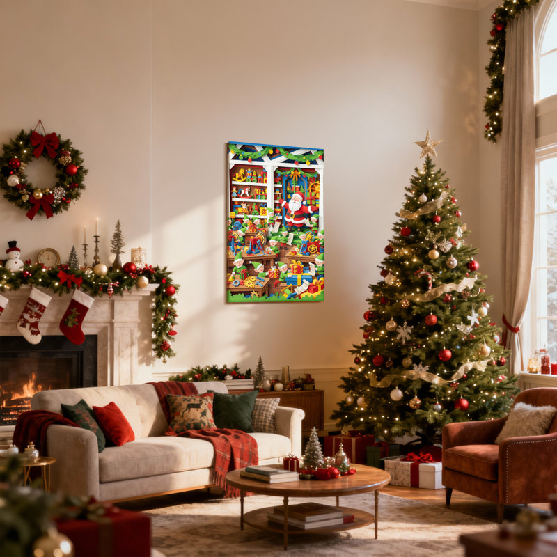 Ensemble de 3 reproductions d'art sur toile de Noël, H 18 po x l 12 po