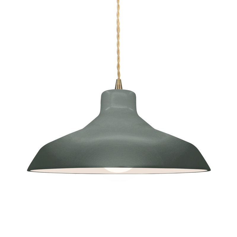 Gela 1 - Light Dome Pendant, Antique Brass, 6.25" H x 13.5" W x 13.5" D