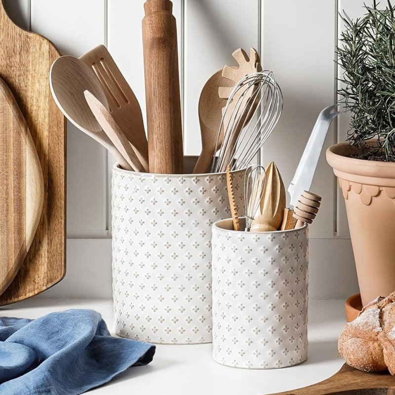 Ceramic / Porcelain Round Utensil Crock