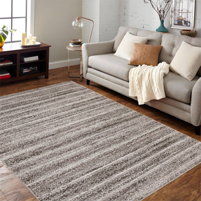Tapis tressé moderne 8 x 10 Tapis antidérapant de style campagnard Tapis de chambre traditionnels lavables à la machine Tapis à poils courts doux pour le salon, la salle à manger, la chambre à coucher, gris et chameau