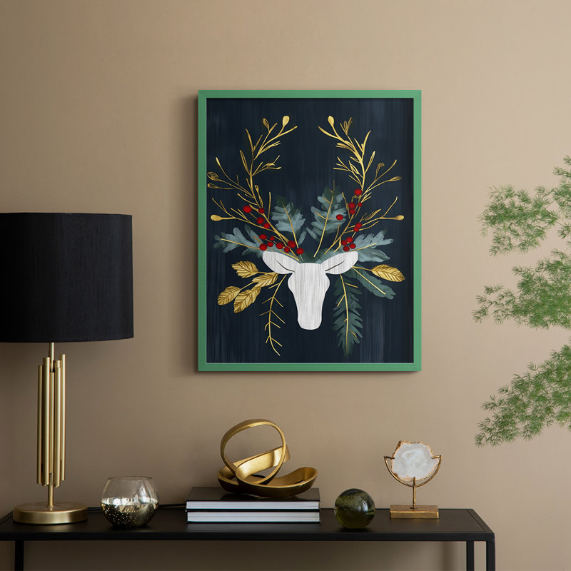 Reproduction encadrée - bois massif, Vert, H 11 po x l 9 po
