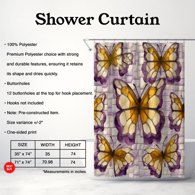 Kerrey Patchwork Shower Curtain, 74"H x 71"W
