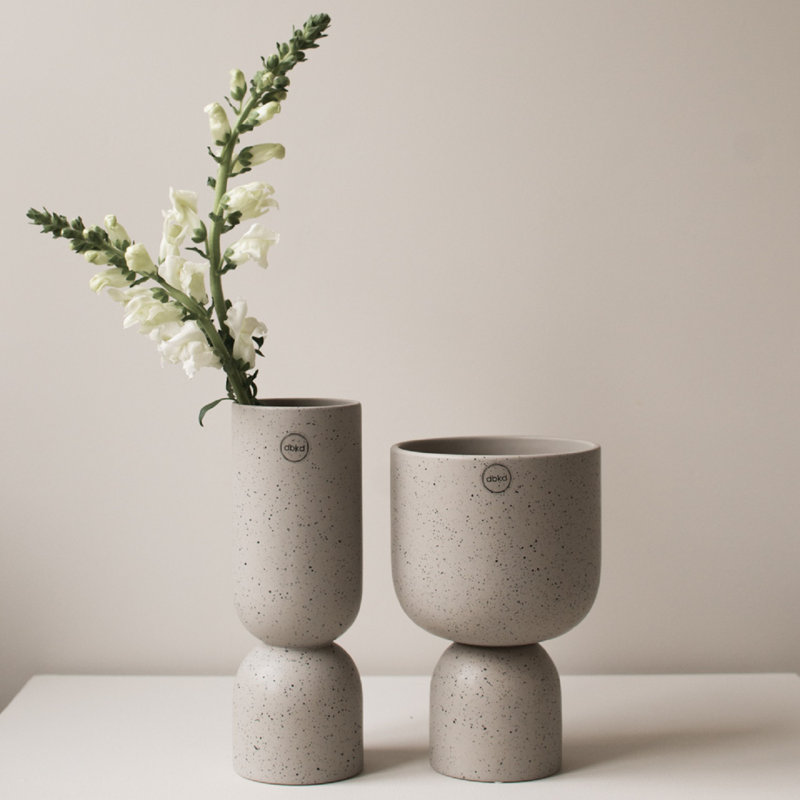 7.87'' Ceramic / Porcelain Table Vase, White, 7.87" H x 5.12" W x 5.12" D