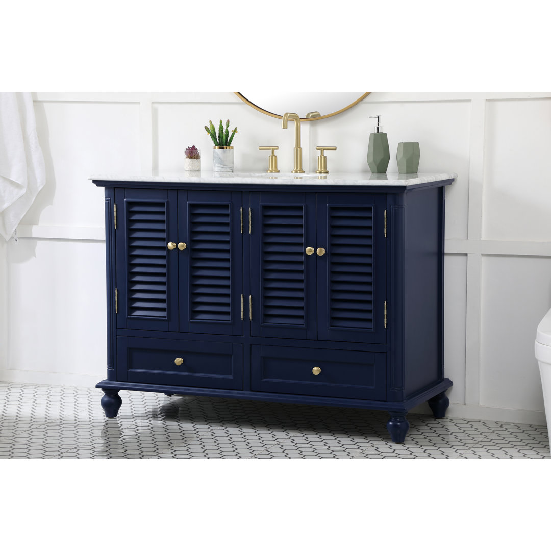 Hansford 48'' Single Bathroom Vanity with Marble Top Beachcrest Home™ Base 