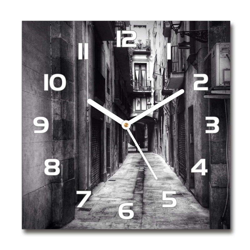 Glass Wall Clock, Grey/Brown/White