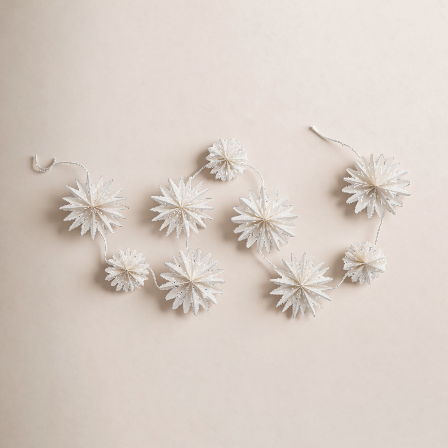 White Paper Snowflake Novelty Garland