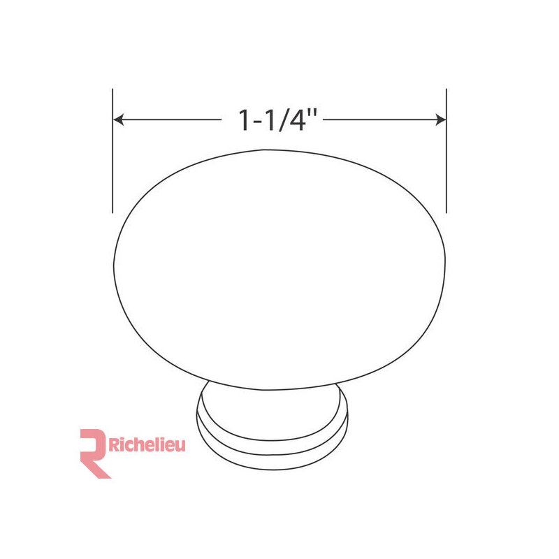 Expression 1 5/16" Diameter Mushroom Knob, Brushed Oil-Rubbed Bronze