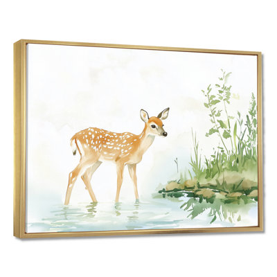«Deer By The River III» - impression murale de cerf