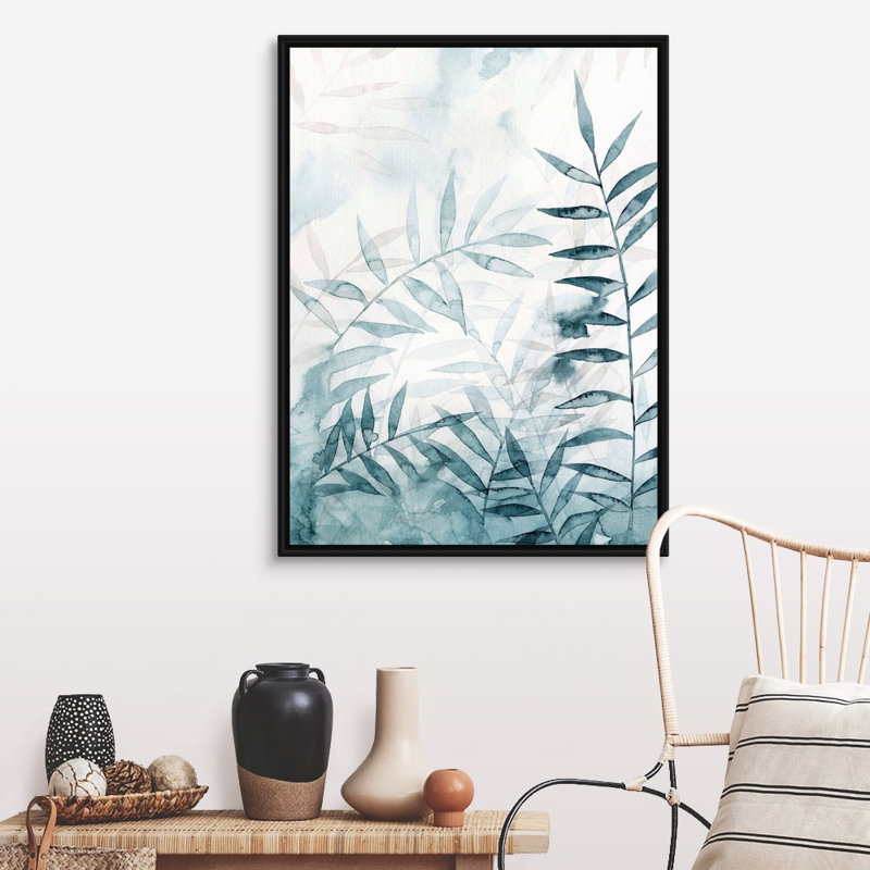 «Bamboo Whisper II», art mural sur toile, Toile avec cadre noir, H 40 po x l 30 po x P 1,75 po