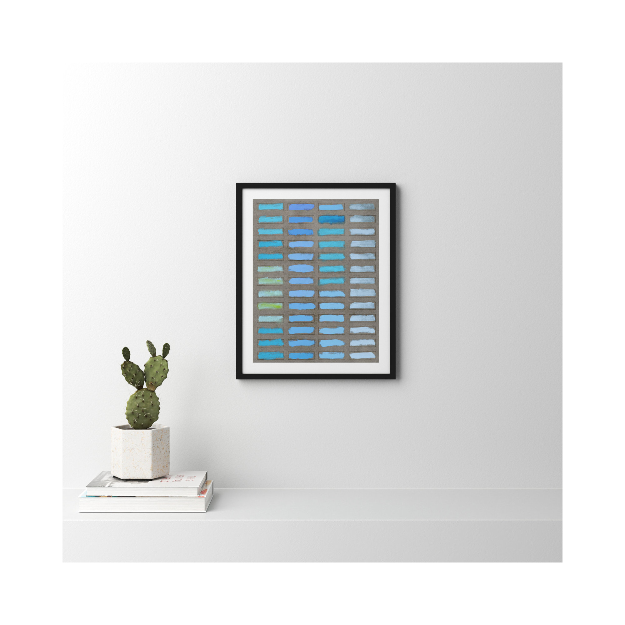 The Blues 2 by Jacques Pilon, Black Framed, 20" H x 16" W x 1.25" D