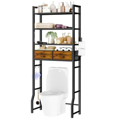 Rangement au-dessus de la toilette à 4 niveaux avec tiroirs