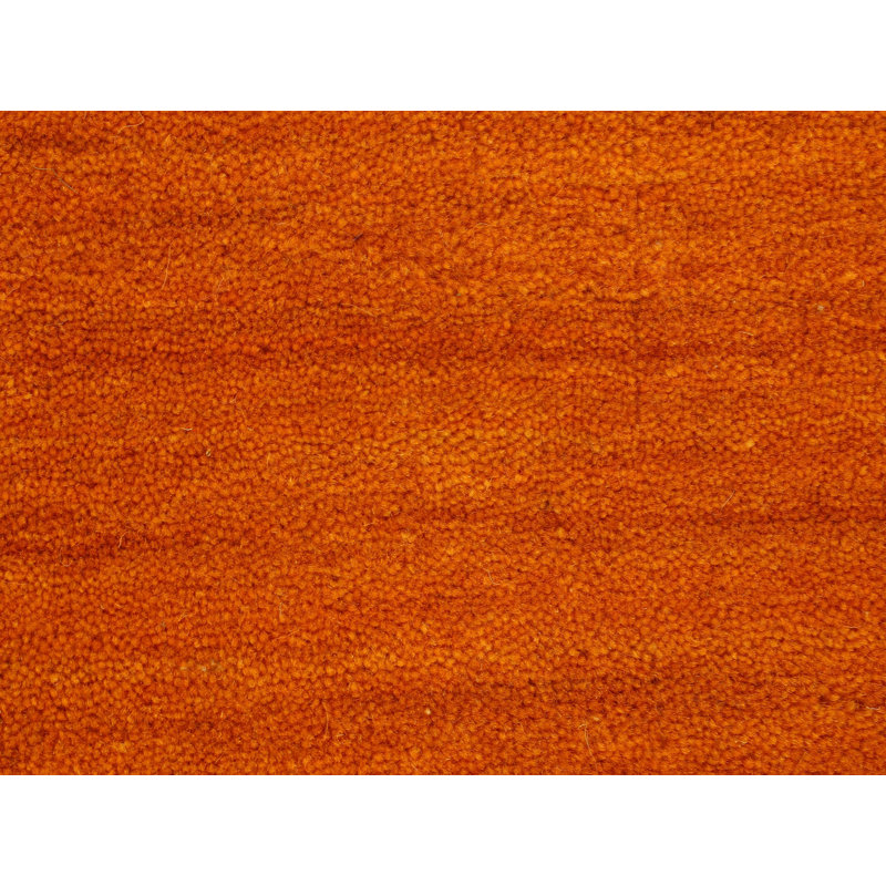 Handwoven Wool Gabbeh Uni Orange Rug, Square 150cm