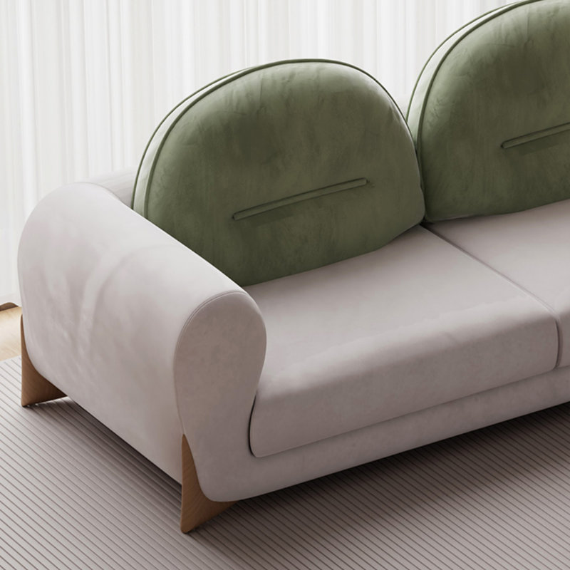 Canapé de style français crème, Blanc cassé / vert