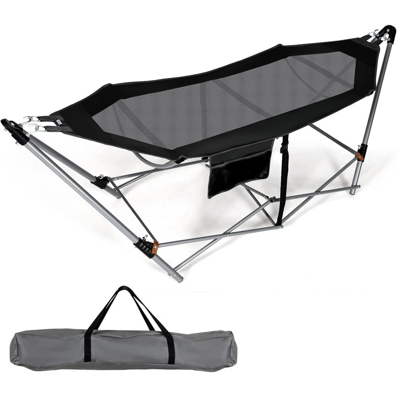 Briceton Double Camping Hammock with Stand, Black