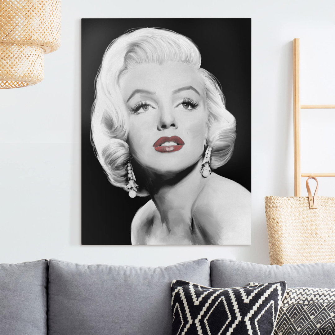 Leinwandbild Marilyn mit Ohrschmuck