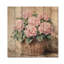 Hortensias dans un panier rétro I - décoration murale en bois d'hortensias - sur bois de pin naturel-101659306