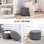 Repose-pieds rembourré, tabouret de rangement rond avec couvercle
