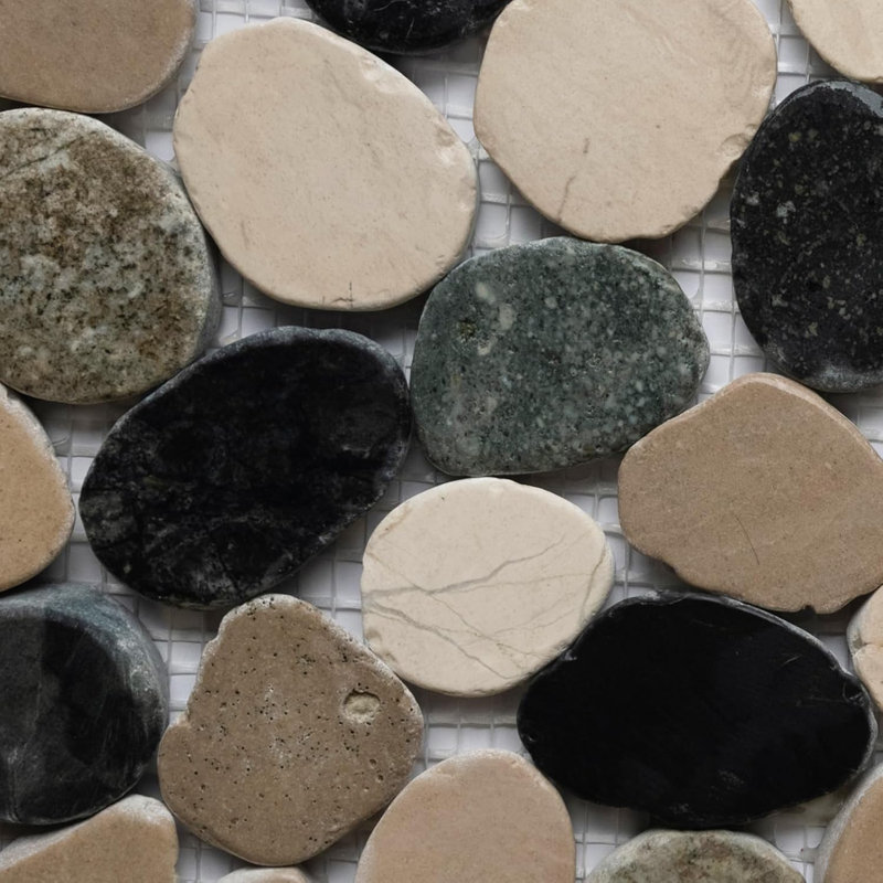Feuille de grillage en pierre naturelle CNK Tile, Mixed 4 Colors - 1 Sheet (1 Sq Ft)