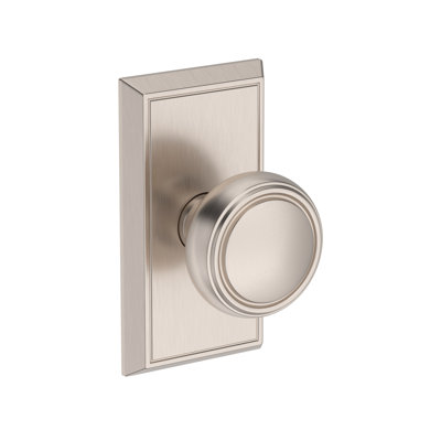 Bremerton Half Dummy Knob with Chamfered 5in Rose in Satin Nickel