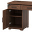 Bureau de direction 55 po en noyer avec station de charge - Bureau rustique à 5 tiroirs avec armoire-129942255
