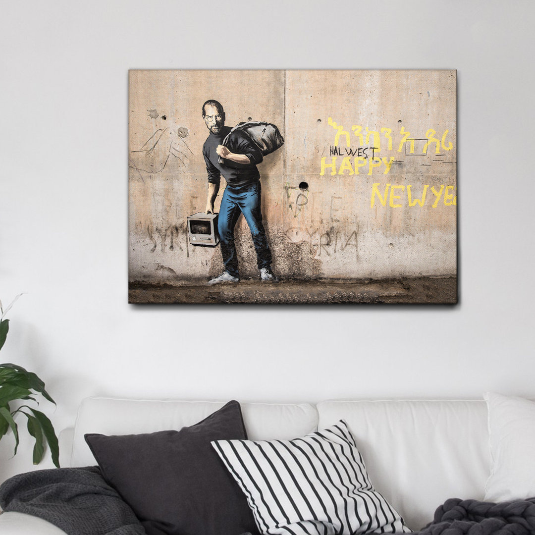 Leinwandbild Steve Jobs von Banksy