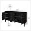 Armoire d'appoint en bois 60 "avec portes Sunburst et tablettes réglables Nickolas-114286382