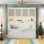 Lit escamotable UnaAlano avec armoire de rangement et bureau intégré, lit escamotable mural, ports USB intégrés et éclairage DEL, grand-694938992