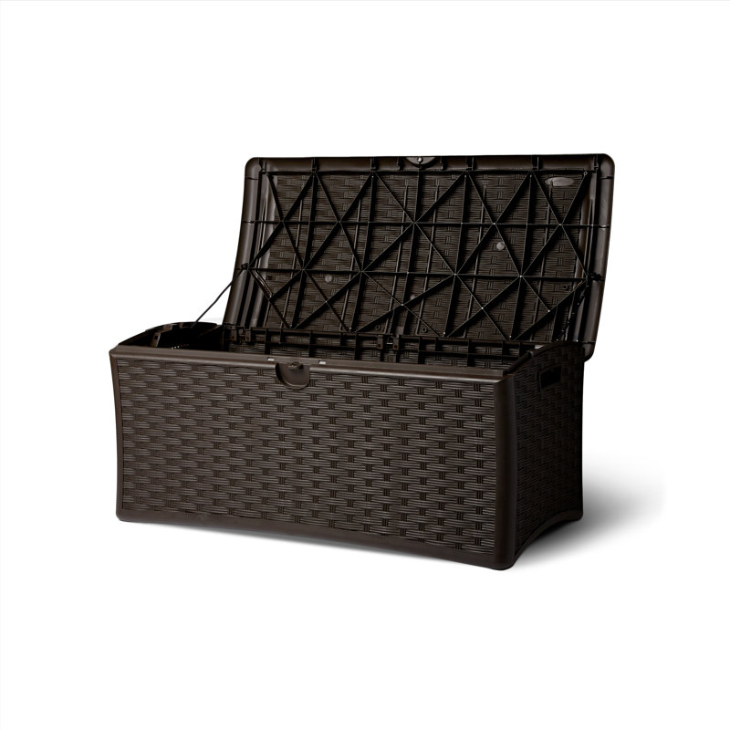 Suncast 47.5'' W 72 Gallons Water Resistant Resin Lockable Deck Box in Brown, 1