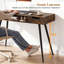 Bureau d'ordinateur avec tiroirs, compartiment de rangement ouvert pour petits espaces, bureau brun rustique-131263202