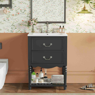 Meuble-lavabo 24 po avec lavabo en céramique