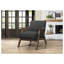 Chaise d'appoint rembourrée moderne en tissu gris foncé avec structure en bois d'hévéa massif et finition noyer - parfaite pour le salon