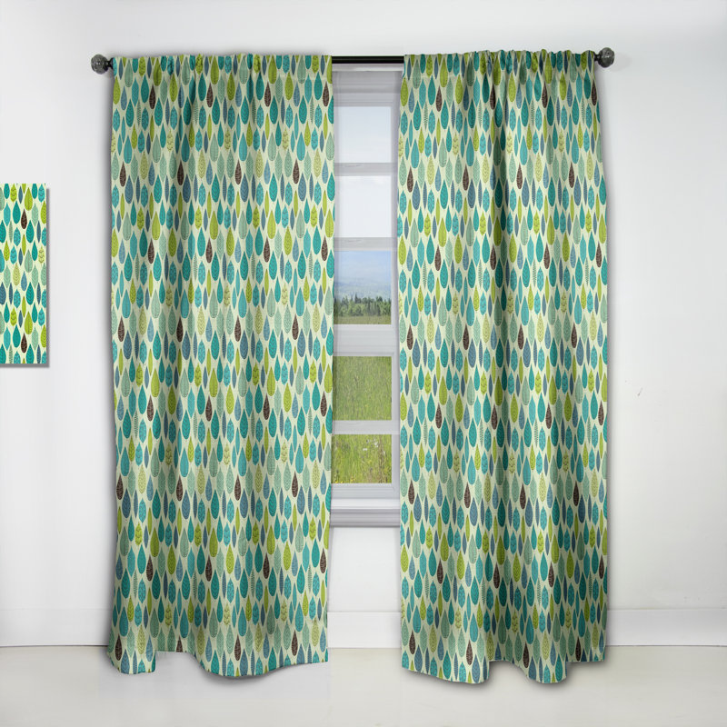 Panneau de rideau simple occultant avec texture Mid-Century, L 52 po x L 63 po