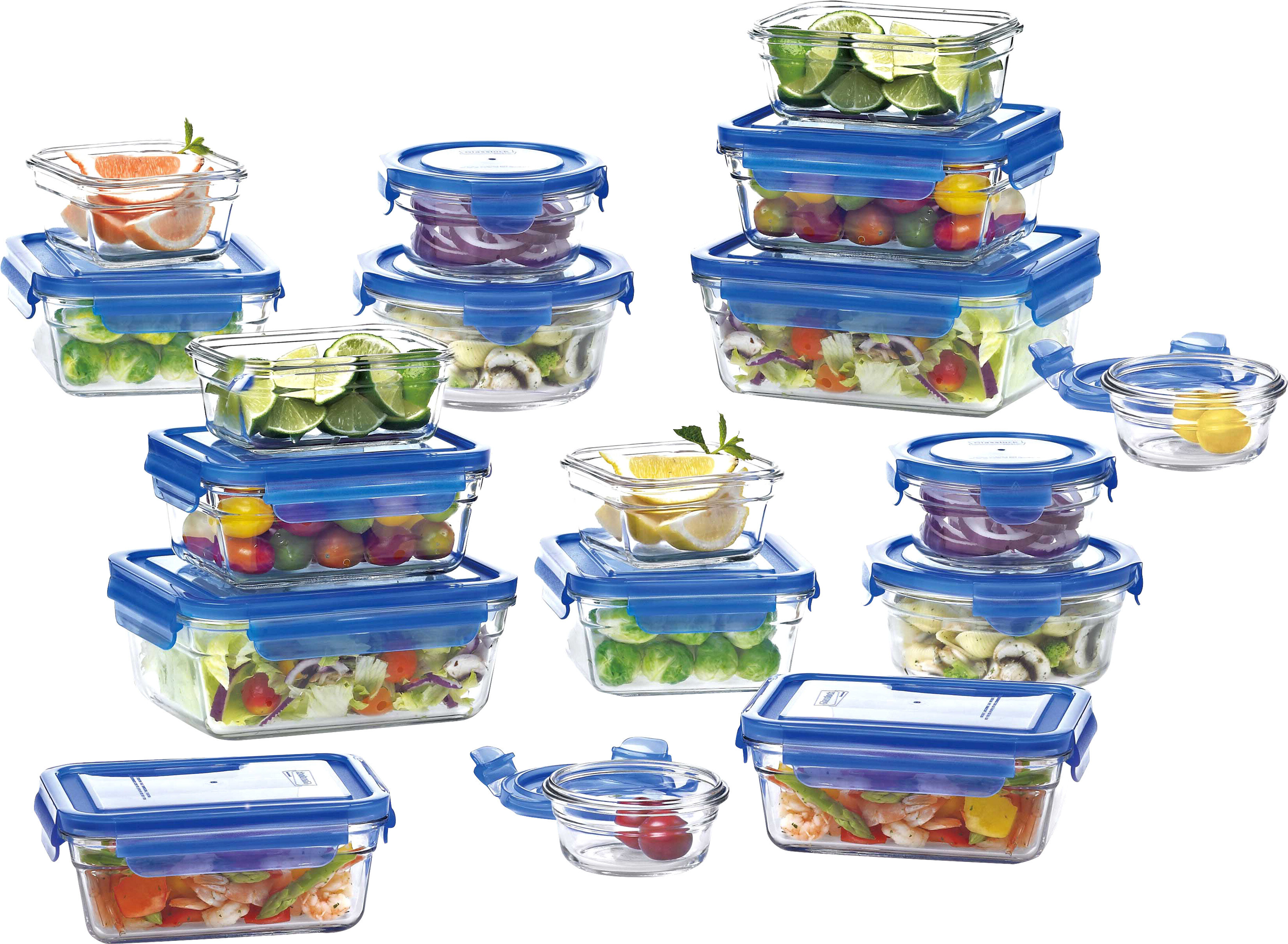 Glasslock Glass Food Storage Set Of 18 Containers And 18 Lids And Reviews Wayfair