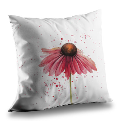 Pink Daisy - Bedroom Illustrative Poly Twill Throw | Home Decor