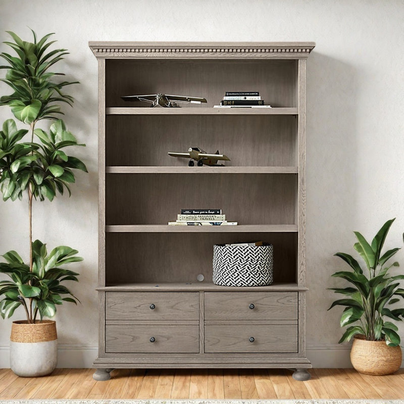 Vitrine en bois massif American Retro, Gris