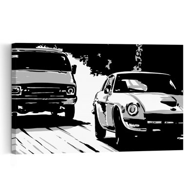Classic Road Cars Classic Retro Vintage Landscape Nature, impression d'art mural