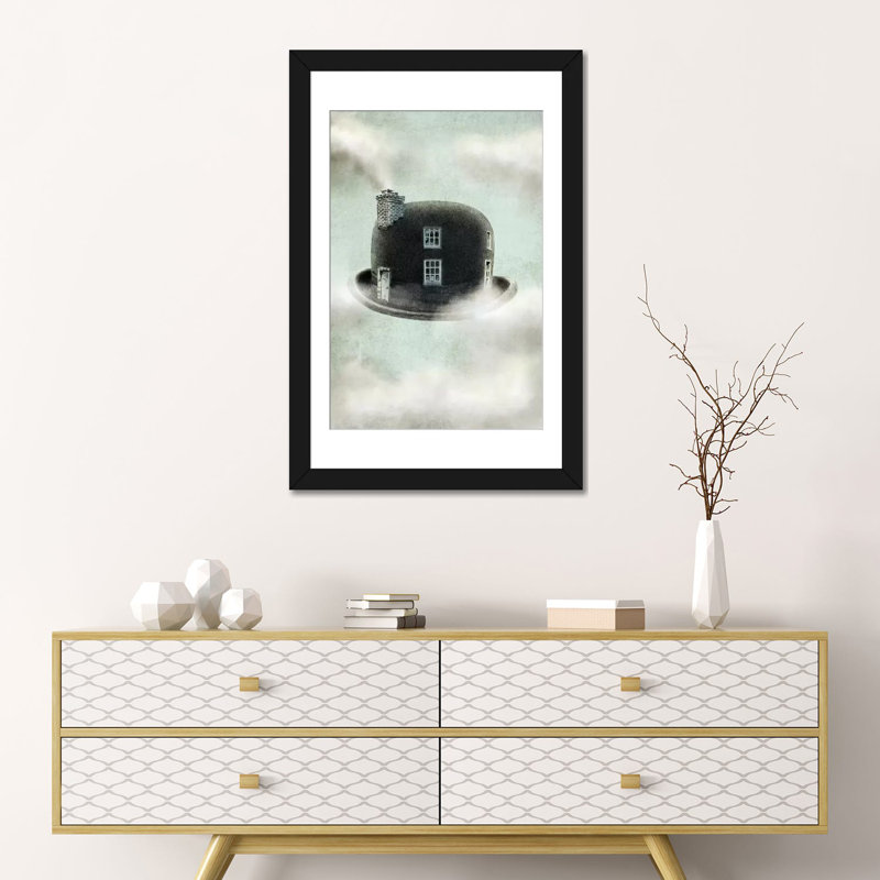 « rêver », impression sur toile, H 24 po x l 16 po x P 1 po, Papier d'art encadré noir, Blanc