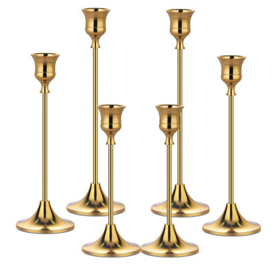 Ensemble de 6 porte-bougies en métal