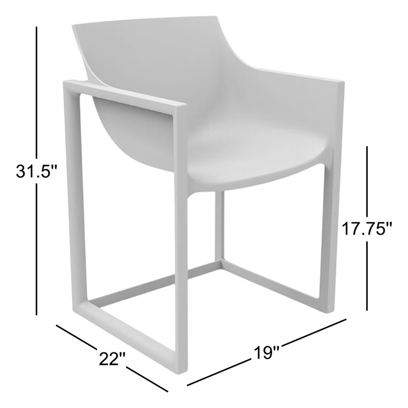 Wall Street Patio Dining Chair, Ecru