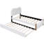 Lit plateforme avec lit gigogne simple - revêtement en bois massif rembourré, expérience de sommeil relaxant-121015506-121015504