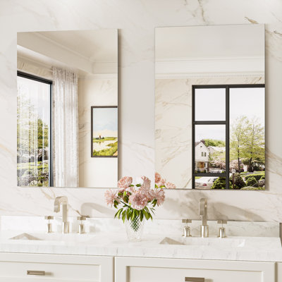 Frameless Bathroom Vanity Mirror Decorative Wall Accent Mirror